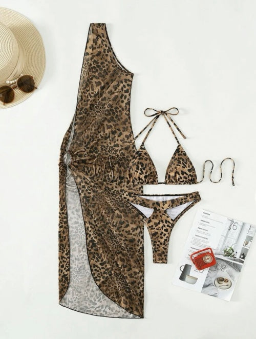 Costum de baie 3 piese Halter Leo