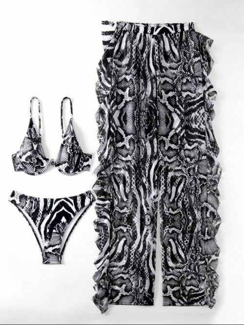 Costum de baie 3 piese Zebra Trio