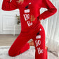 Pijama 2 piese roșie HOHOHO