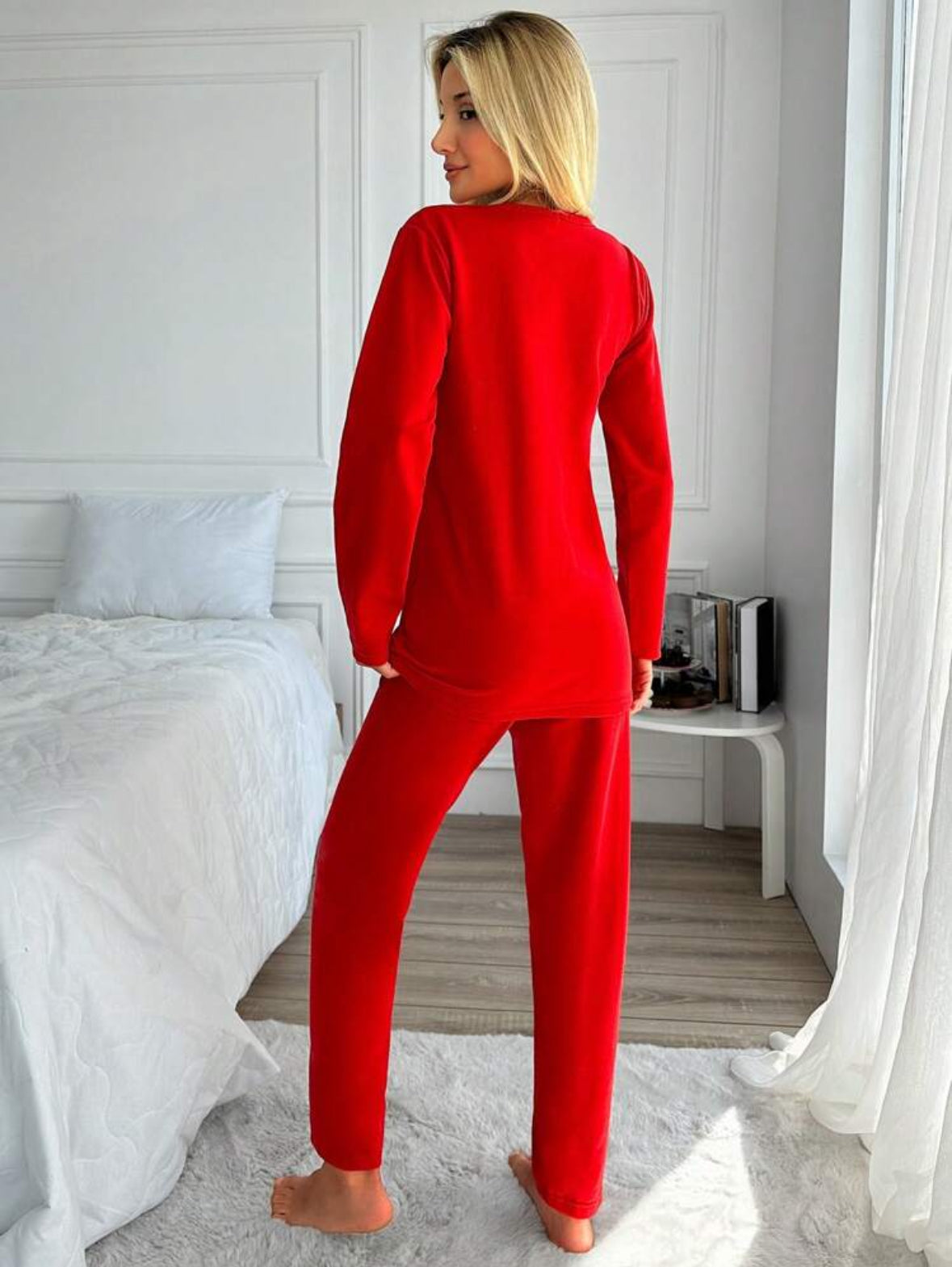 Pijama 2 piese roșie HOHOHO