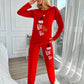 Pijama 2 piese roșie HOHOHO