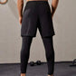 Pantaloni scurți cu leggings bărbați 2in1 Runnig