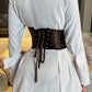 Corset din Satin Musette, negru, maro