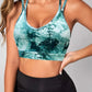 Top fitness Marble, verde, alb