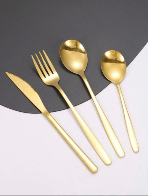 Set tacamuri 16 piese Stainless, auriu