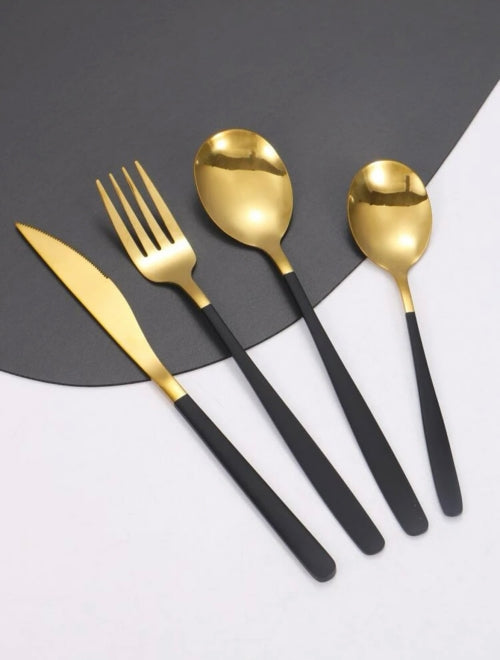 Set tacamuri 16 piese Stainless, negru