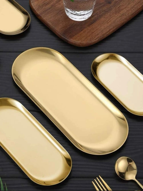 Platou din metal Minimalist, auriu